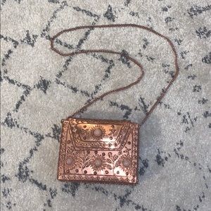Rose Gold Metal Purse